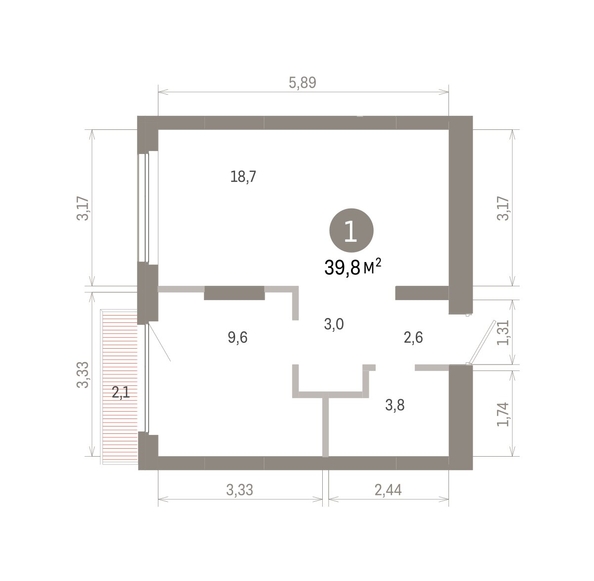 
  Продается 1-комн. квартира 39.8 м², в ЖК Лебедевский квартал, д 1. Фото 1.