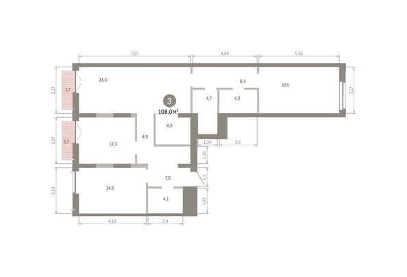 
  Продается 3-комн. квартира 107.97 м², в ЖК Европейский берег, дом 45. Фото 1.