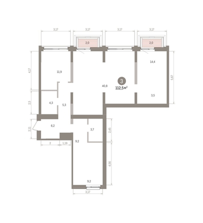 
  Продается 3-комн. квартира 113.8 м², в ЖК Европейский берег, дом 32. Фото 1.