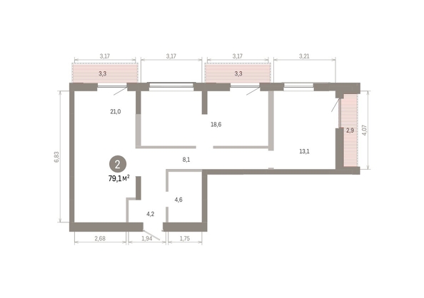 
  Продается 2-комн. квартира 79.05 м², в ЖК Европейский берег, дом 46. Фото 1.