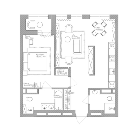 
  Продается 2-комн. квартира 62.2 м², в  Дом Нобель. Фото 1.