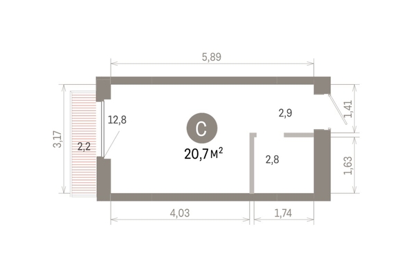 
  Продается студия 20.68 м², в ЖК Пшеница, 6.1. Фото 1.