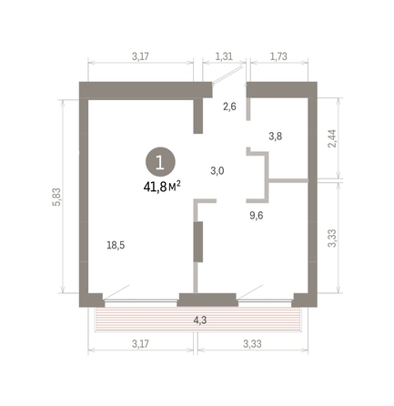 
  Продается 1-комн. квартира 41.8 м², в ЖК Лебедевский квартал, д 1. Фото 1.