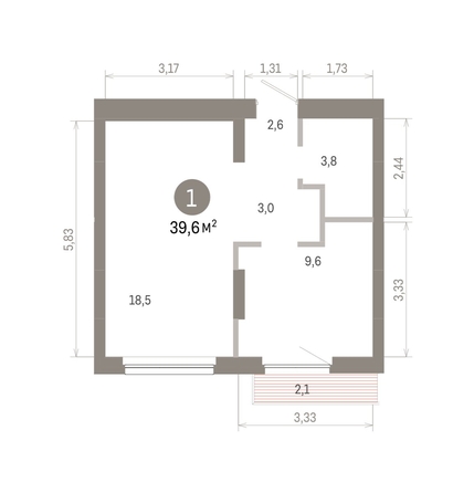 
  Продается 1-комн. квартира 39.6 м², в ЖК Лебедевский квартал, д 1. Фото 1.