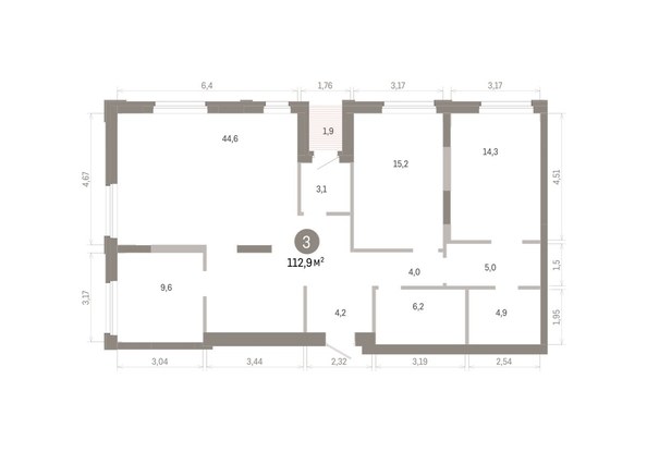 
  Продается 3-комн. квартира 112.93 м², в ЖК Город на озере. Фото 2.