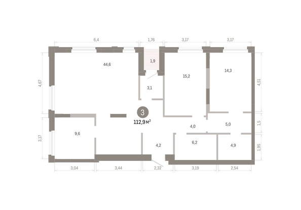 
  Продается 3-комн. квартира 112.93 м², в ЖК Город на озере. Фото 3.