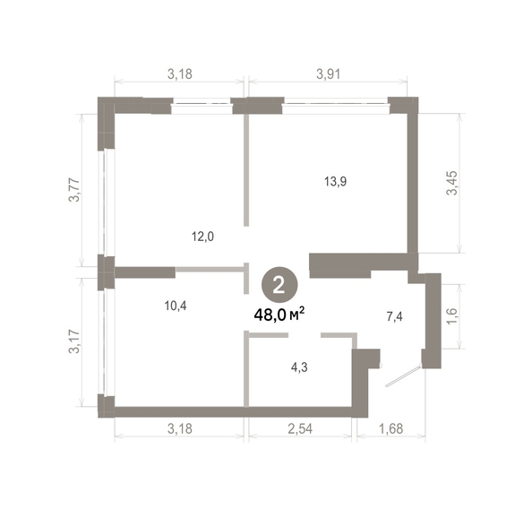 
  Продается 2-комн. квартира 48 м², в  Квартал Молодость, дом 1. Фото 1.