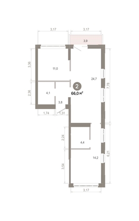
  Продается 2-комн. квартира 65.98 м², в  Квартал Молодость, дом 1. Фото 1.