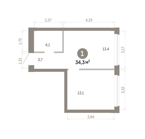 
  Продается 1-комн. квартира 34.32 м², в  Квартал Молодость, дом 1. Фото 1.