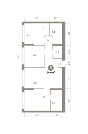
  Продается 3-комн. квартира 74.58 м², в  Квартал Молодость, дом 1. Фото 1.
