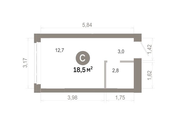 
  Продается студия 18.47 м², в  Квартал Молодость, дом 1. Фото 1.