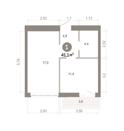 
  Продается 1-комн. квартира 41.08 м², в  Квартал Молодость, дом 1. Фото 1.