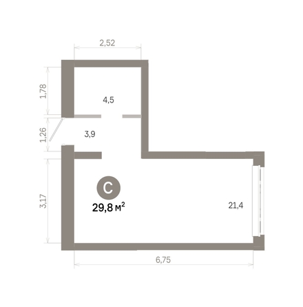 
  Продается студия 29.8 м², в  Квартал Молодость, дом 1. Фото 1.