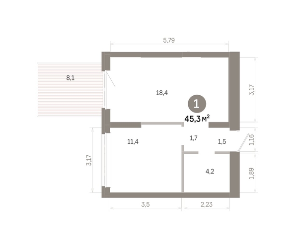
  Продается 1-комн. квартира 45.32 м², в  Квартал Молодость, дом 1. Фото 1.