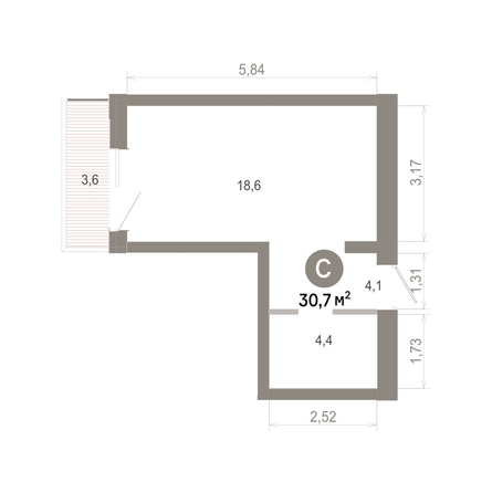 
  Продается студия 30.66 м², в  Квартал Молодость, дом 1. Фото 1.