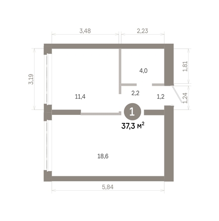 
  Продается 1-комн. квартира 37.33 м², в  Квартал Молодость, дом 1. Фото 1.