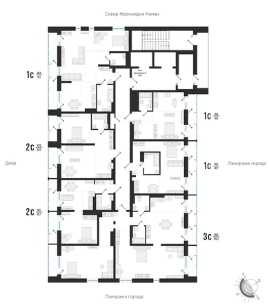
  Продается студия 51 м², в ЖК Нормандия-Неман, дом 3. Фото 1.