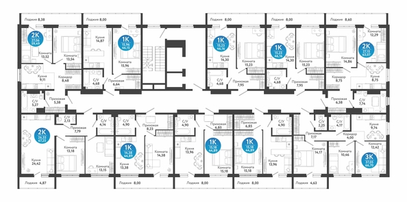 
  Продается 1-комн. квартира 44.89 м², в ЖК Семейный квартал, дом 4. Фото 1.