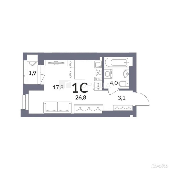 
  Продается студия 26.8 м², в ЖК Горская Лагуна. Фото 10.