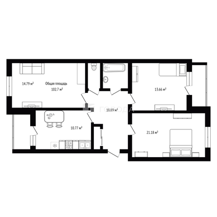 
  Продается 3-комн. квартира 102.7 м². Фото 25.