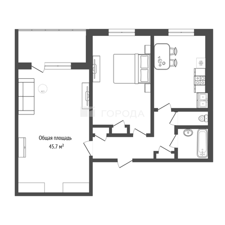 
  Продается 2-комн. квартира 45.7 м². Фото 9.