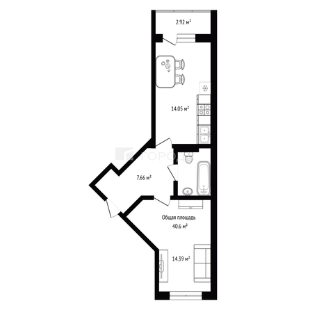 
  Продается 1-комн. квартира 40.6 м², в ЖК Возрождение. Фото 26.