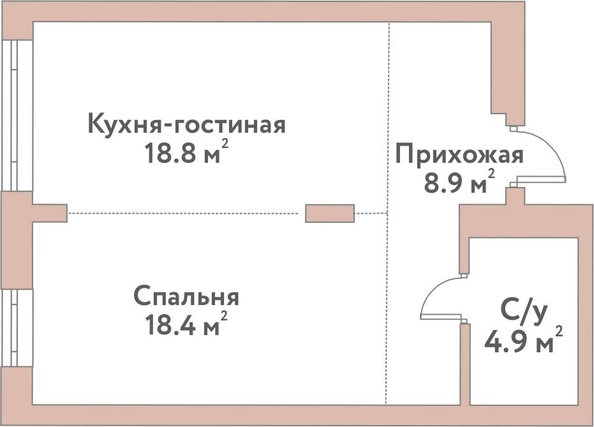 
  Продается 2-комн. квартира 51 м², в ЖК Флора и Фауна, 18а. Фото 1.