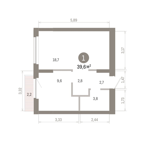 
  Продается 1-комн. квартира 39.64 м², в ЖК Пшеница, 6.1. Фото 1.