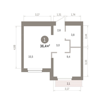 
  Продается 1-комн. квартира 36.4 м², в ЖК Лебедевский квартал, д 1. Фото 1.