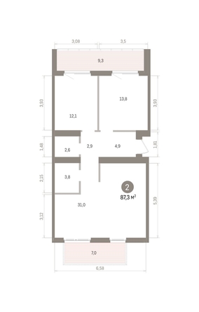 
  Продается 2-комн. квартира 87.25 м², в ЖК Пшеница, дом 5.2. Фото 1.