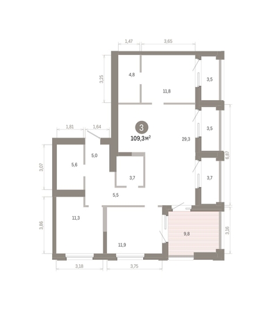 
  Продается 3-комн. квартира 112 м², в ЖК Город на озере. Фото 1.