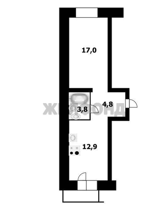 
  Продается 1-комн. квартира 38.5 м². Фото 17.