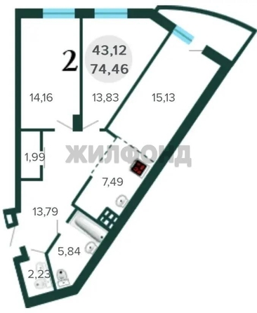 
  Продается 2-комн. квартира 78 м². Фото 8.