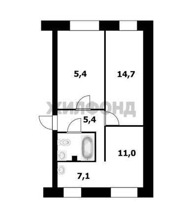 
  Продается 3-комн. квартира 57.4 м². Фото 11.