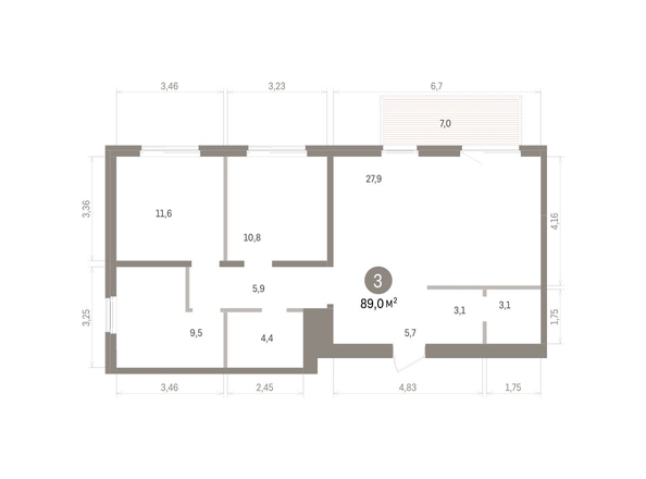 
  Продается 3-комн. квартира 89 м², в ЖК Пшеница, дом 5.2. Фото 1.