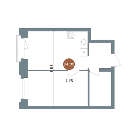
  Продается 1-комн. квартира 34 м², в  1956 Кварталы Телецентра, 2. Фото 1.