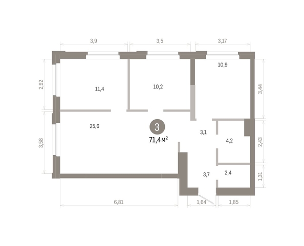 
  Продается 3-комн. квартира 71.37 м², в ЖК Город на озере. Фото 1.