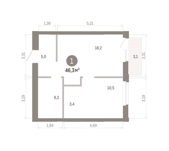 
  Продается 1-комн. квартира 46.29 м², в ЖК Город на озере. Фото 1.