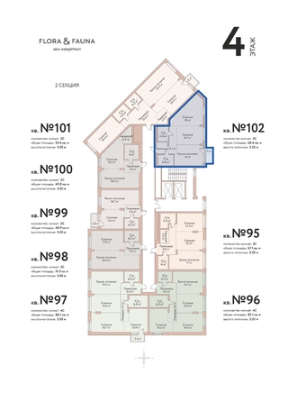 
  Продается 3-комн. квартира 68.4 м², в ЖК Флора и Фауна, 18а. Фото 2.