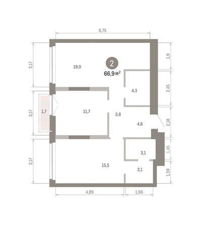 
  Продается 2-комн. квартира 66.86 м², в ЖК Европейский берег, дом 45. Фото 1.