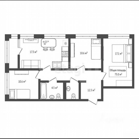 
  Продается 3-комн. квартира 74.5 м², в ЖК Европейский берег, дом 24. Фото 19.