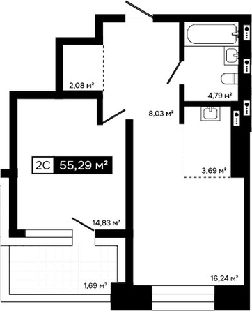 
  Продается 2-комн. квартира 53.6 м², в ЖК Платина. Фото 1.