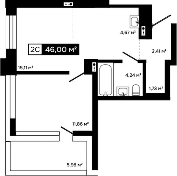 
  Продается 2-комн. квартира 40.02 м², в ЖК Платина. Фото 1.
