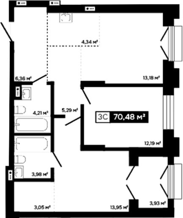 
  Продается 2-комн. квартира 66.55 м², в ЖК Платина. Фото 1.
