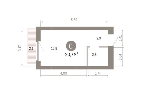 
  Продается студия 20.7 м², в ЖК Лебедевский квартал, д 1. Фото 1.