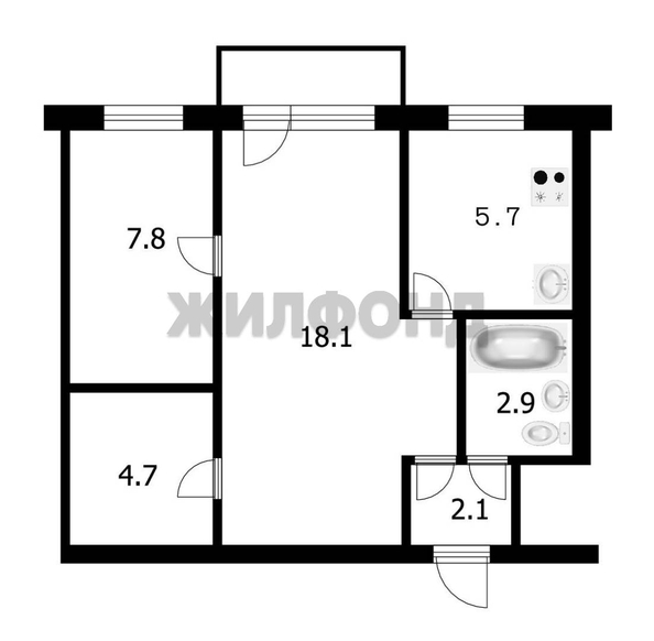 
  Продается 2-комн. квартира 42.2 м². Фото 9.