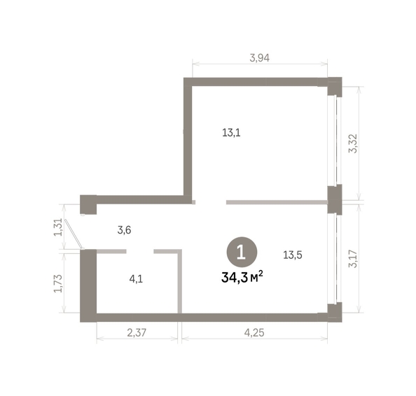 
  Продается 1-комн. квартира 34.3 м², в  Квартал Молодость, дом 1. Фото 1.