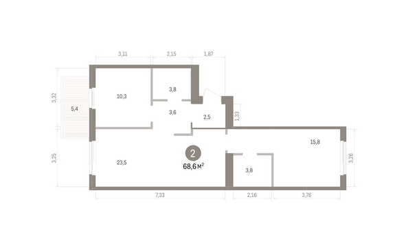 
  Продается 2-комн. квартира 68.61 м², в ЖК Пшеница, дом 5.2. Фото 1.