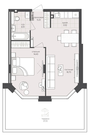 
  Продается 1-комн. квартира 67.48 м², в ЖК Новый Кедровый, дом 2. Фото 1.