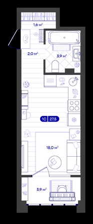 
  Продается студия 27.46 м², в ЖК Баланс, 4 очередь. Фото 1.